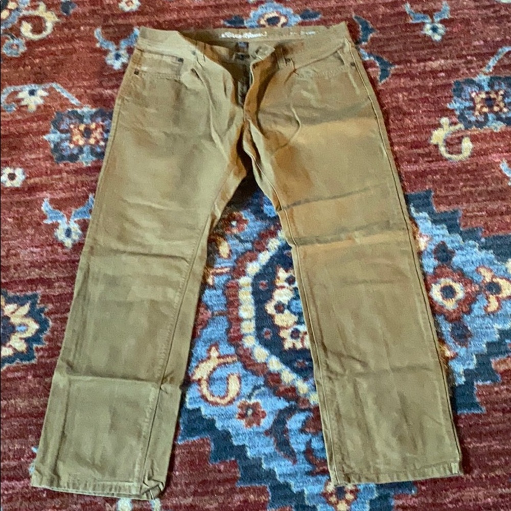Eddie Bauer canvas work pants.